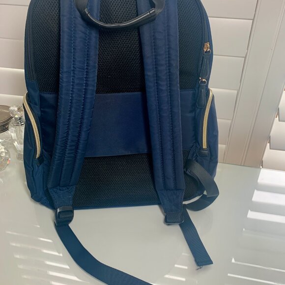 Kenneth Cole Reaction Navy Backpack with Gold Zippers - Picture 2 of 10